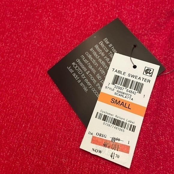 Bar III table sweater Scarlatta - Picture 5 of 7